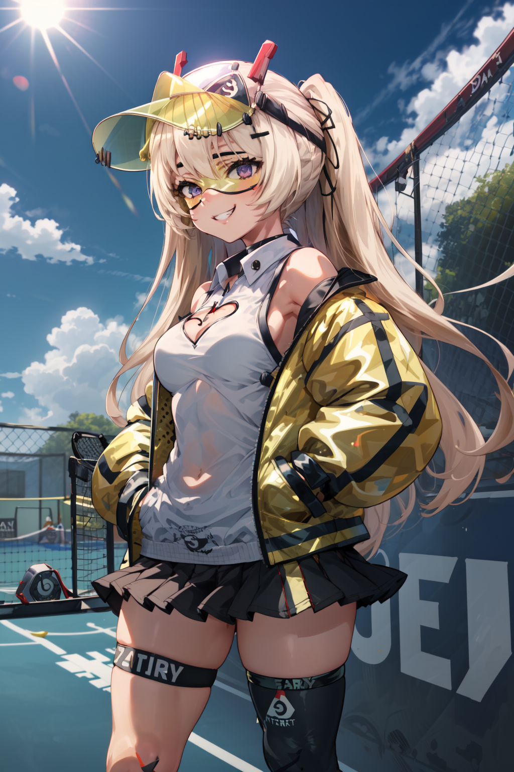00003-3306010829-masterpiece,best quality,1girl,bache _(azur lane_),tnsfit,single thighhigh,visor,visor cap,standing,grin,hands in pockets,tennis.png